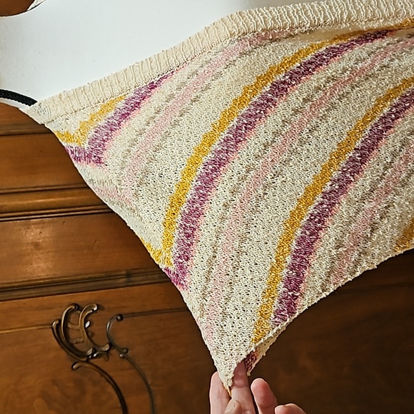 OS | Open Cardigan | Short Sleeved | V Knit Pattern | Side Ties - Picture 4 of 10